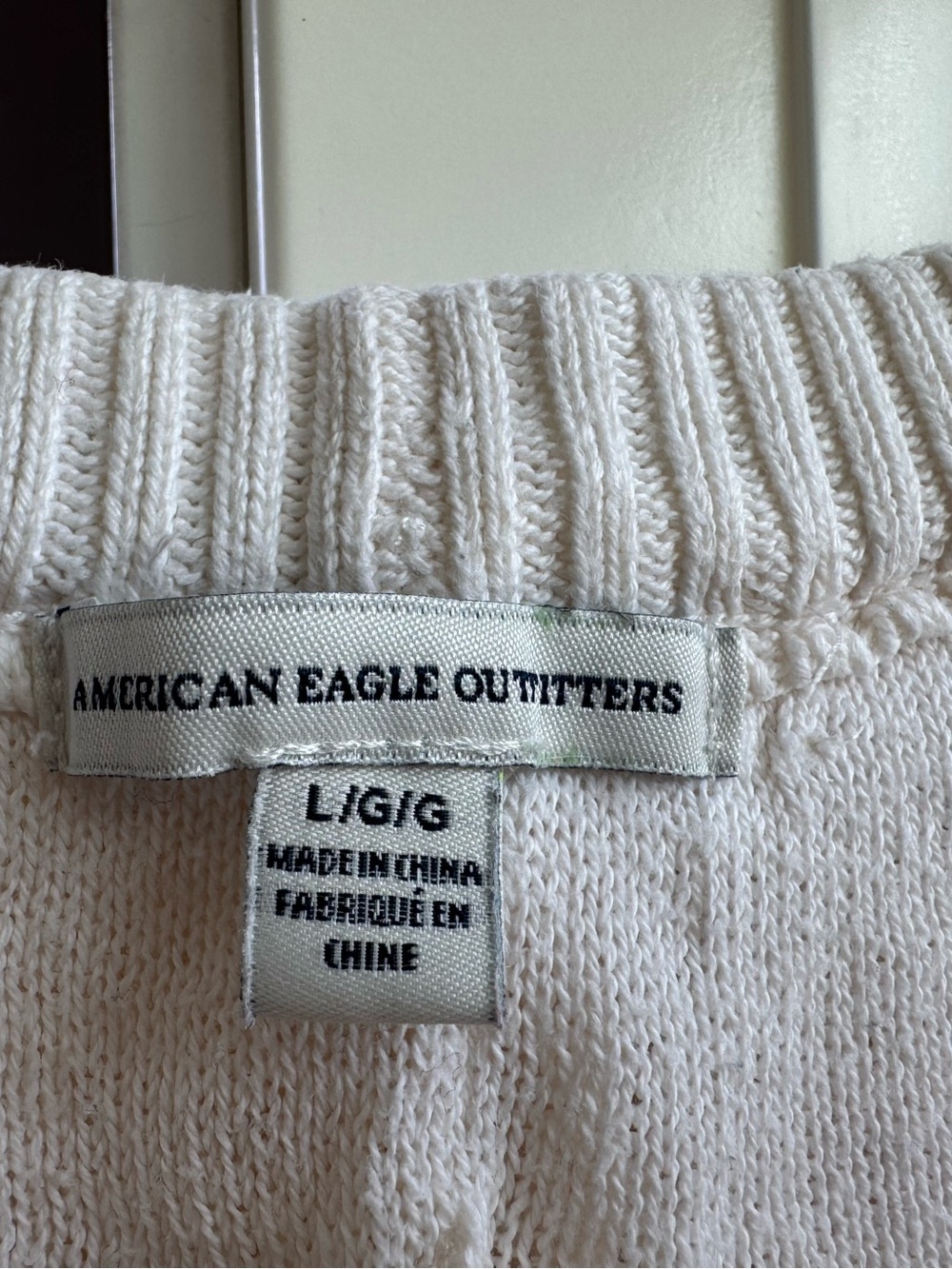 American Eagle Crochet Shorts Cotton Cream Boho Drawstring Large L - Picture 11 of 11